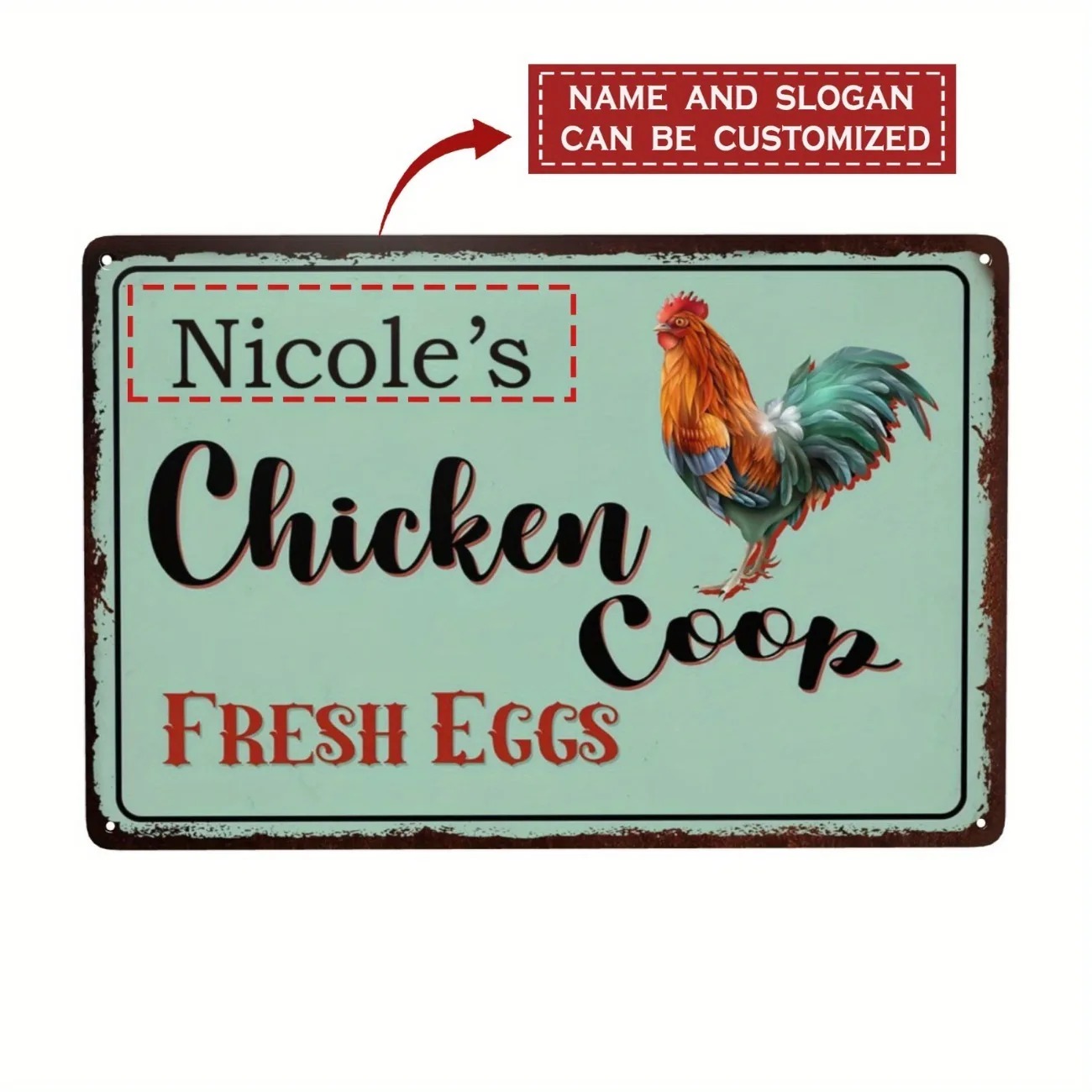 Custom Text Chicken Coop Sign  - Urban Farming Wall ulasan dan harga