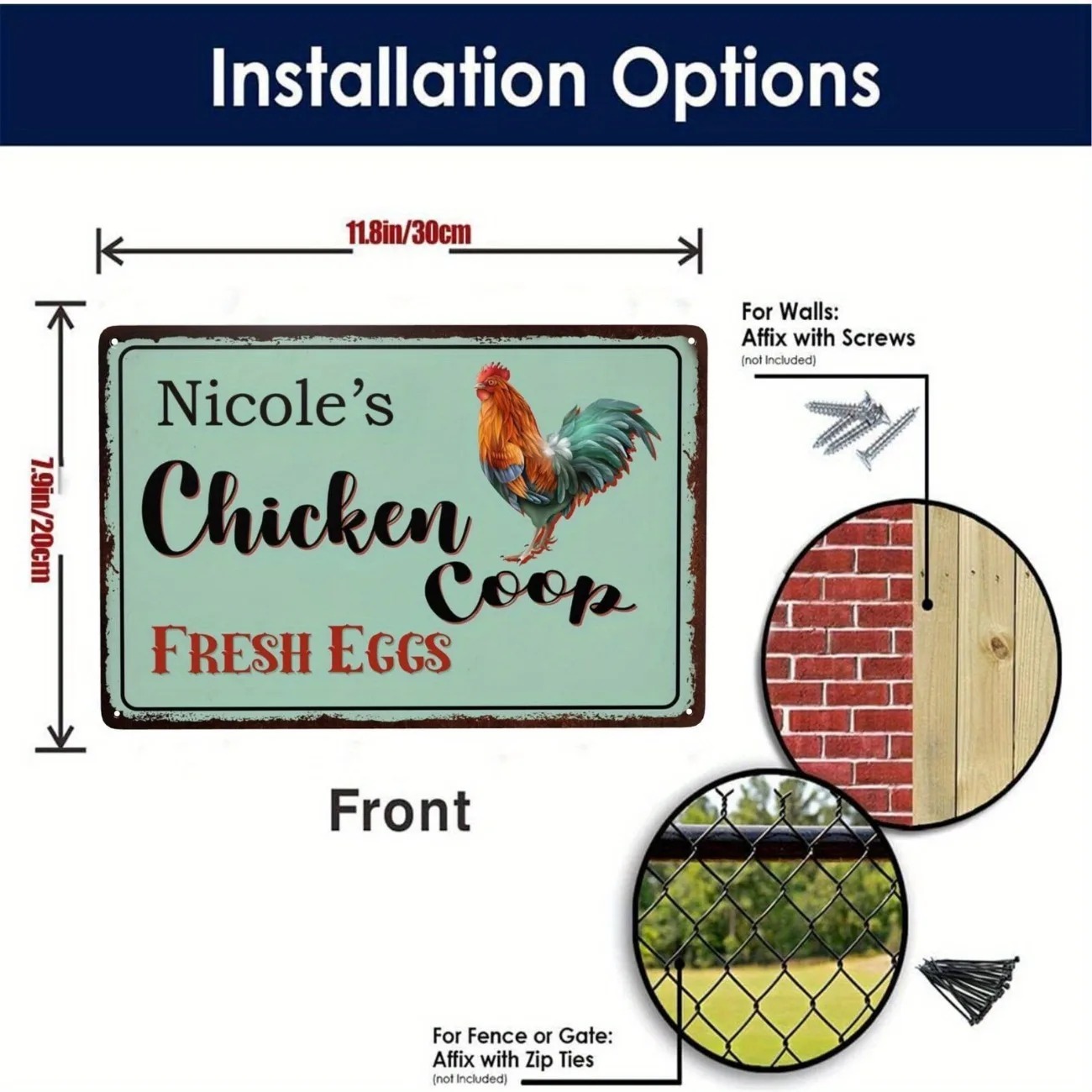 Custom Text Chicken Coop Sign  - Urban Farming Wall ulasan dan harga