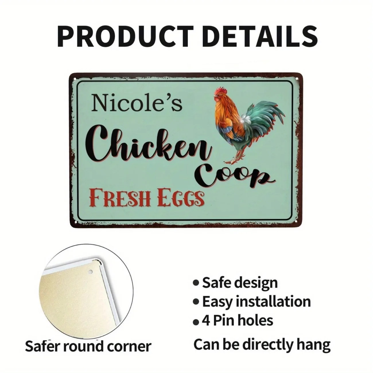Custom Text Chicken Coop Sign  - Urban Farming Wall ulasan dan harga